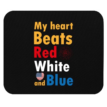Discover my heart beats red white and blue Mouse Pads