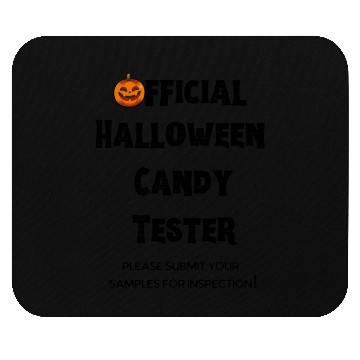 Discover Official Halloween Candy Tester Orange And Yellow Mouse Pads