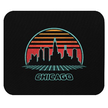 Discover Chicago City Skyline 80S Style Mouse Pads