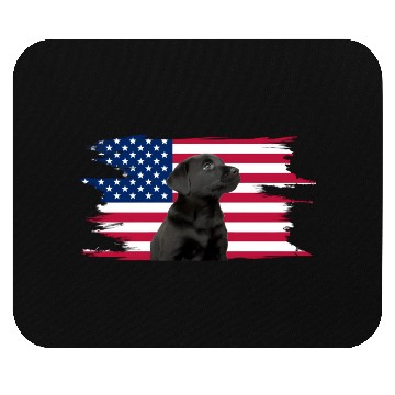 Discover American Flag Dog Black Lab Puppy Mouse Pads