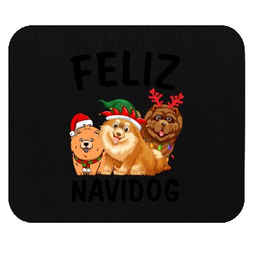Discover Feliz Navidog Chow Chow Reindeer Christmas Light Mouse Pads
