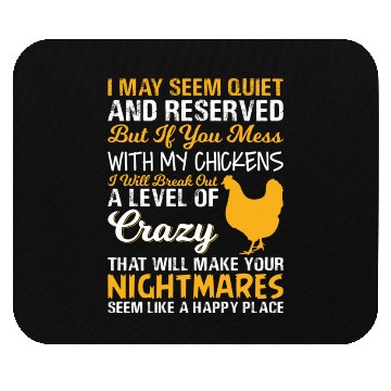 Discover Crazy Funny Chicken Farmer Nightmares Mouse Pads