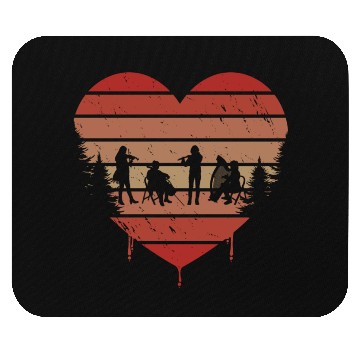 Discover Cute Red Vintage Heart Orchestra Valentine Day Mouse Pads
