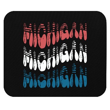 Discover Michigan Red White Blue Cute Groovy Mouse Pads