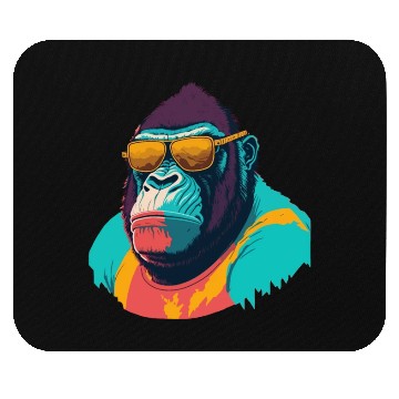 Discover Cool Gorilla with trendy sunglasses illustration Mouse Pads