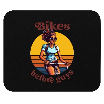 Discover Bikes Before Guys Bicycle, Cycling Black Women Mouse Pads