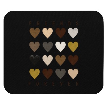 Discover Cute Friends Forever Watercolor Patterned Hearts Mouse Pads