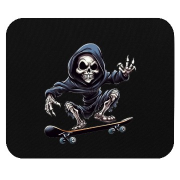 Discover Embrace the Afterlife on Wheels: Grim Reaper Skate Mouse Pads