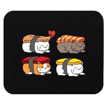 Discover Cat Sushi Mouse Pads