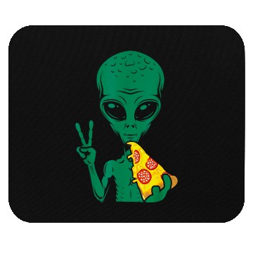 Discover Funny Alien Eating Pizza Alien Lover Mouse Pads