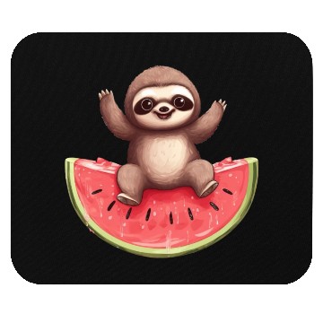 Discover Sloth with Watermelon - Sweet Summer Design Mouse Pads