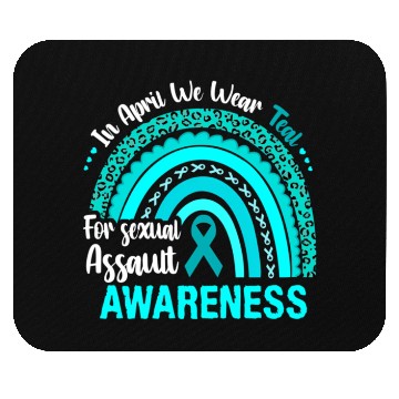 Discover Rainbow In April We Wear Teal Sexual Assault Aware Mouse Pads
