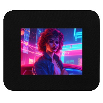 Discover Synthwave Girl - Nighttime Anime Car Delight Mouse Pads