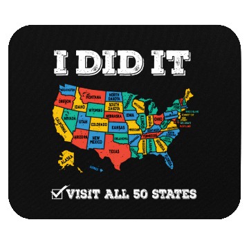 Discover Visited All 50 States Usa Map For Travel Mouse Pads