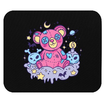 Discover Yami Kawaii Creepy Teddy Bear With Skulls Mouse Pads