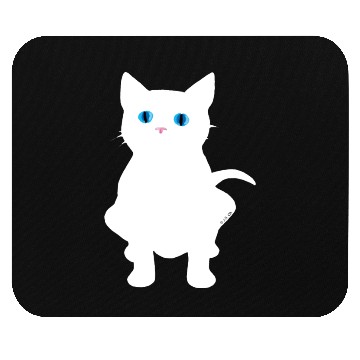 Discover White Cat Silhouette Mouse Pads