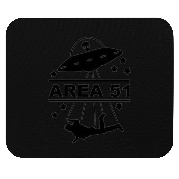Discover Area 51 Black And White Spaceship Abducter Mouse Pads