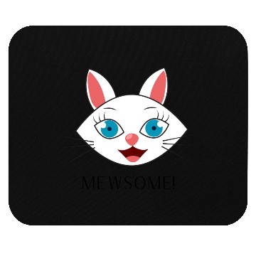 Discover Mewsome White Cat Face Mouse Pads