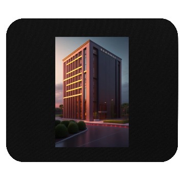 Discover The red building logo design in Mouse Pads cloths