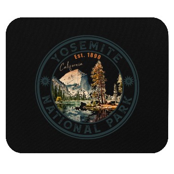 Discover Yosemite National Park Vintage Style Half Dome Mouse Pads