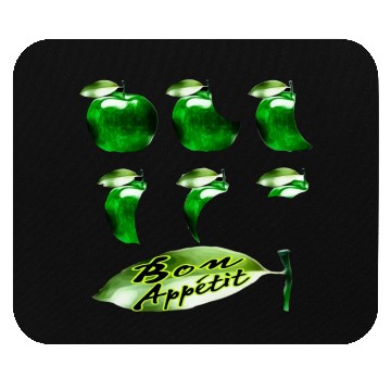 Discover Green Apple Bon appétit Mouse Pads