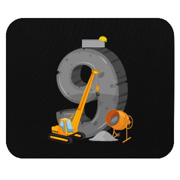 Discover 9 Concrete Number Construction Crane Kid 9th Mouse Pads