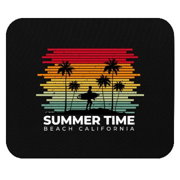 Discover line retro style beach summer time california Mouse Pads