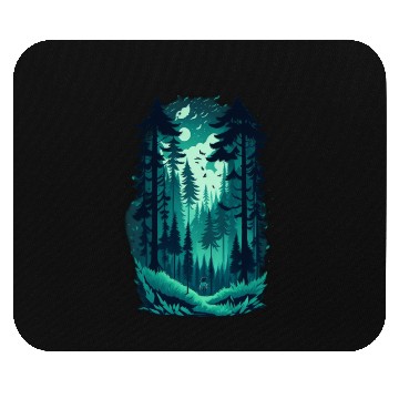 Discover Watercolor Pine Forest Landscape Clipart, Forest B Mouse Pads