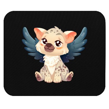 Discover Kawaii Hyena Angel - Sweet Flight through the Mouse Pads