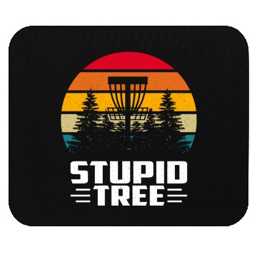 Discover Funny Disc Golf Stupid Tree Art Frisbee Mouse Pads
