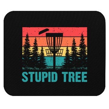 Discover Funny Disc Golf Stupid Tree Art Frisbee Mouse Pads
