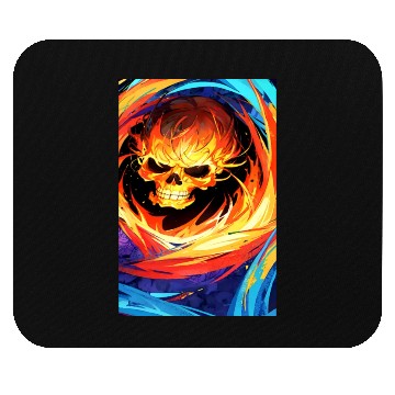 Discover Flaming Skull and Wild Colors Mouse Pads