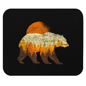 Discover Full Moon Trees Wildlife Forest Bear Lover Mouse Pads