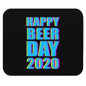 Discover Minimalist Happy Beer Day 2020 Neon Typography Mouse Pads