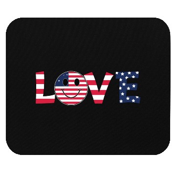 Discover Love USA Flag Patriotic 4th of July America day Mouse Pads
