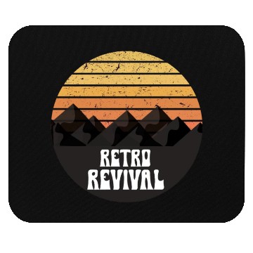 Discover Retro revival camping mountains sunset Mouse Pads
