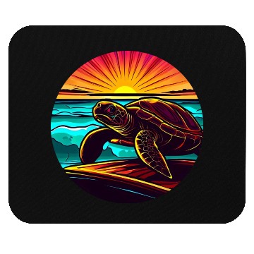 Discover Turtle at Sunset, Inspiring Nature Design Mouse Pads