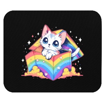 Discover Cool Rainbow Cat Pride Transgender LGBT Community Mouse Pads