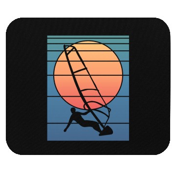 Discover Retro Sunset Windsurfing Mouse Pads