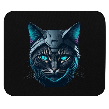 Discover Cyberpunk neon cat Mouse Pads