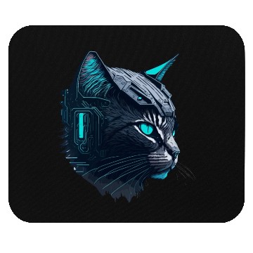 Discover Digital cyberpunk Cat artwork Mouse Pads