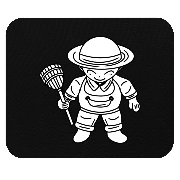 Discover Cute Little Farmer Boy Mouse Pads