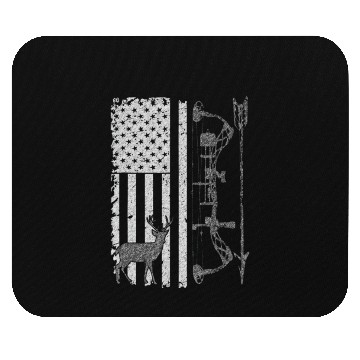 Discover American Deer Hunting Bow Hunter Flag Accessories Mouse Pads