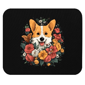Discover Corgi Flower Bouquet Mouse Pads