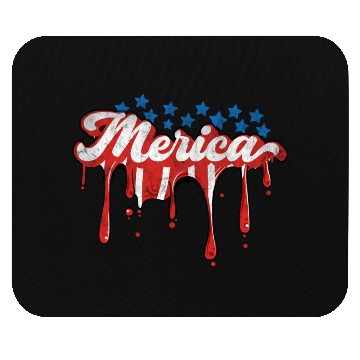 Discover Merica Us Flag Dripping 4th Of July Mouse Pads