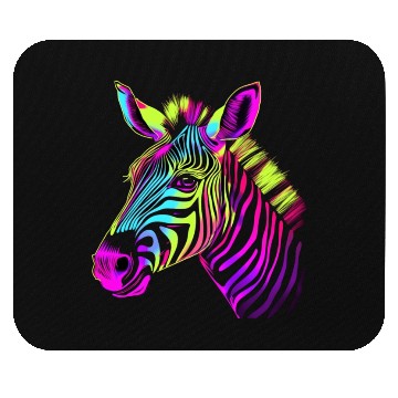 Discover Zebra Neon Colors Portrait Mouse Pads
