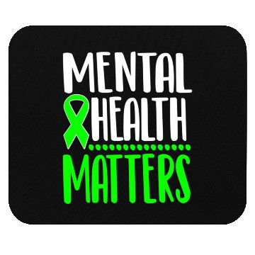 Discover Mental Health Awareness Ribbon Green Anxiety Depre Mouse Pads