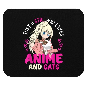 Discover Anime Otaku Cats Japanese Anime Girl Kawaii Cat Mouse Pads