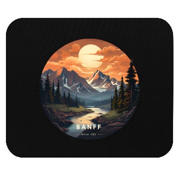 Discover Banff sunset Mouse Pads