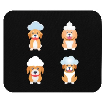 Discover 4 Dogs with Cloud - Unique for Dog Lovers Mouse Pads